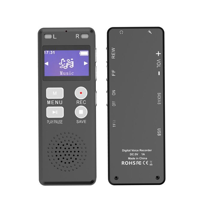 Grabadora de voz digital HD con pantalla LED, grabación MP3/WAV de 256 GB, grabadora de voz profesional portátil, batería de larga duración.