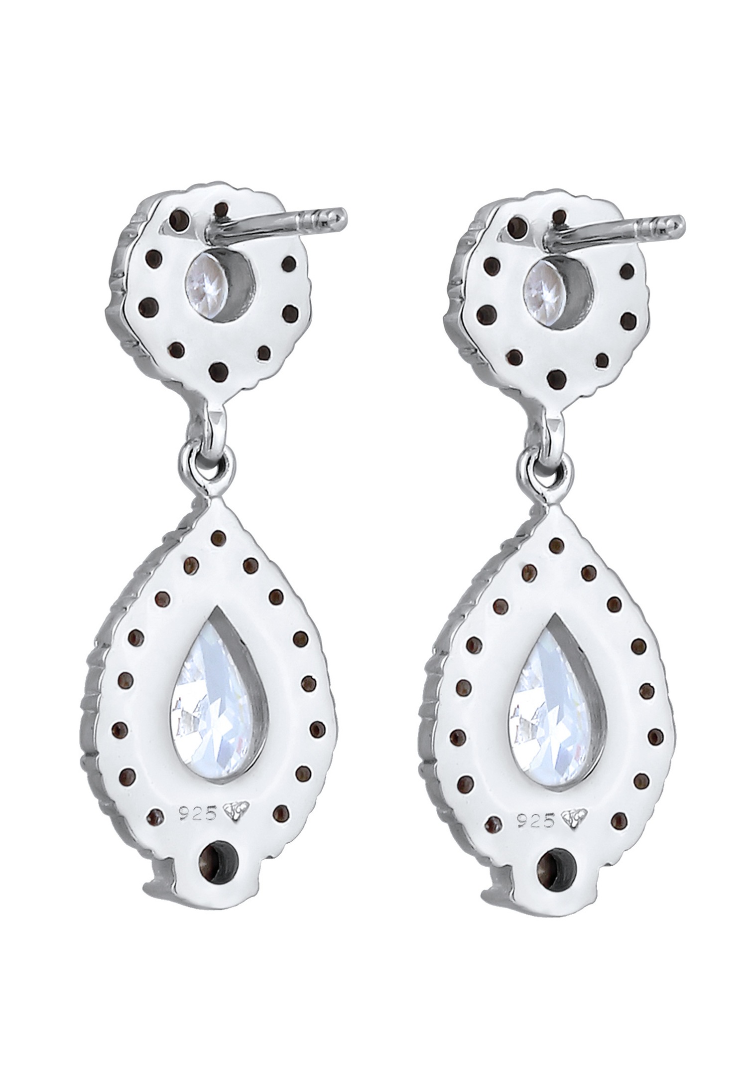 Elli PREMIUM Femmes pendentif d'oreilles Glamour Vintage avec cristaux de zirconium en argent sterling 925