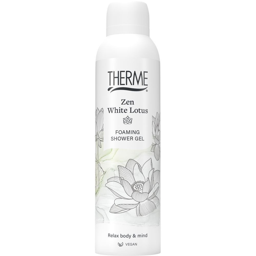 THERME Zen gel za tuširanje s bijelim lotosom, pjenasti gel za tuširanje – 200 ml