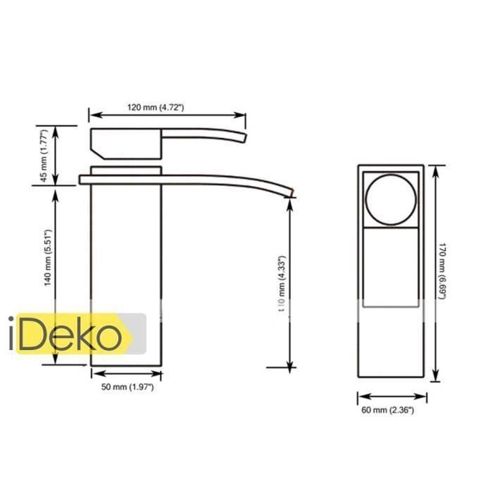 iDeko® Badkamerkraan met waterval-effect en flexibele slang