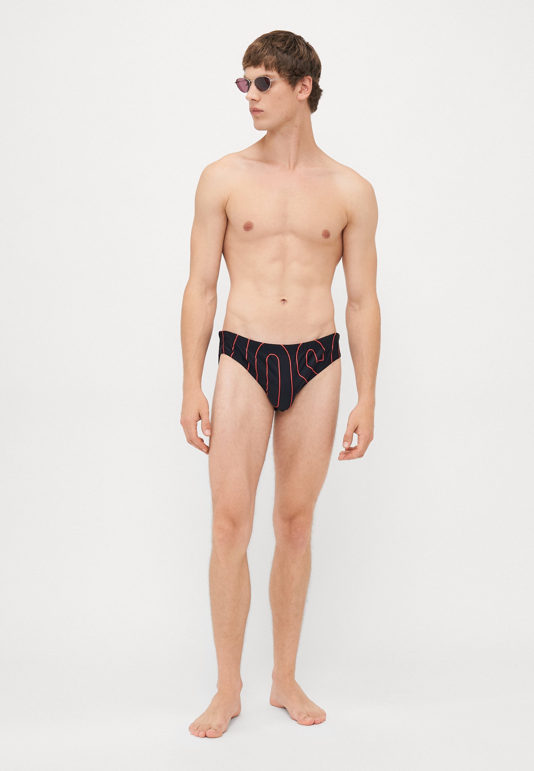 Slip de bain MOSCHINO SWIM RUBBER LOGO - Noir multicolore