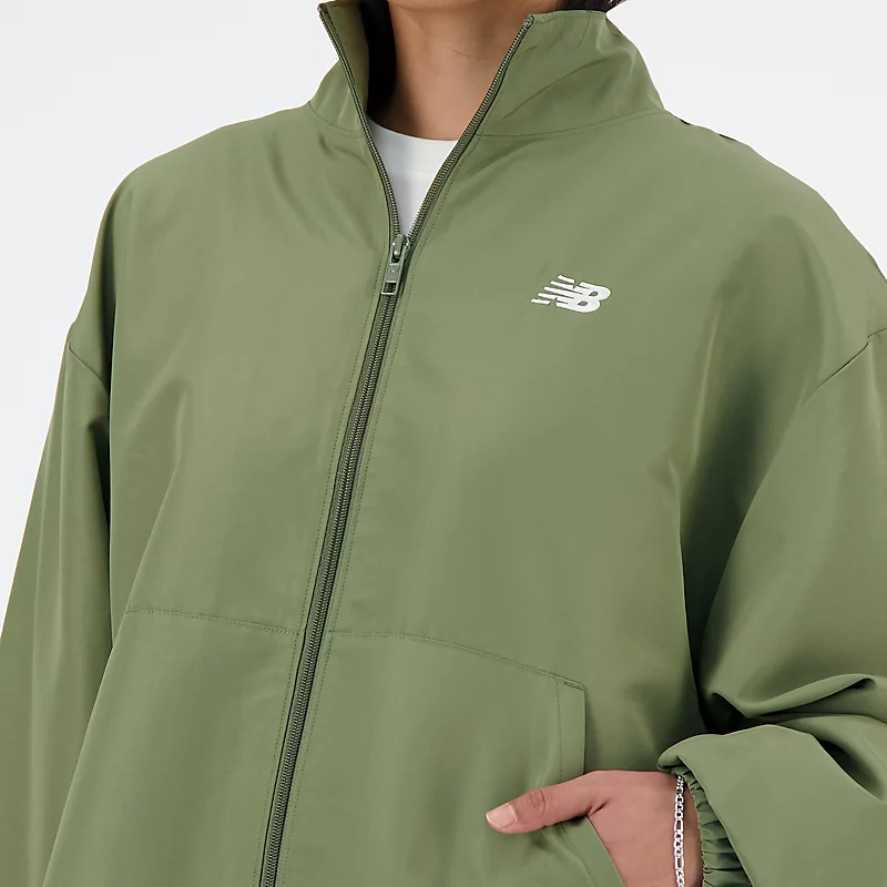 Nadměrná bunda Femme Sport Essentials - TMAVĚ OLIVÍNOVÁ