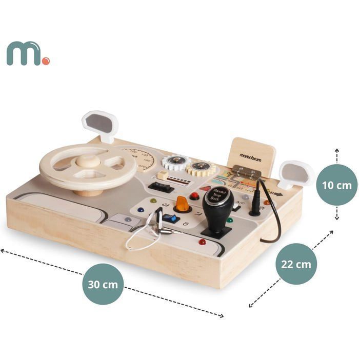 Mesa multijuegos - Mamabrum MAM219 - Madera natural - Sonidos y luces - Alfabeto incorporado
