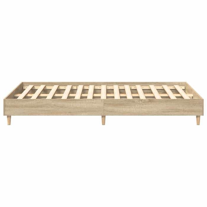 Estructura de cama individual - vidaXL - Roble Sonoma - Madera maciza - 193x123x25 cm - 120x190 cm - Base de láminas - Individual