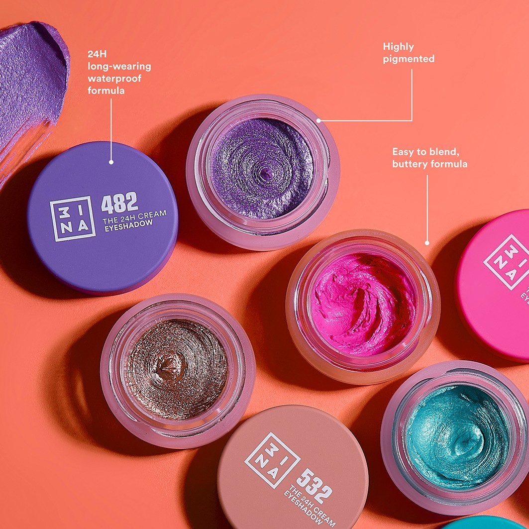 3INA akių šešėliai „The 24H Cream“ akių šešėliai – 3 ml
