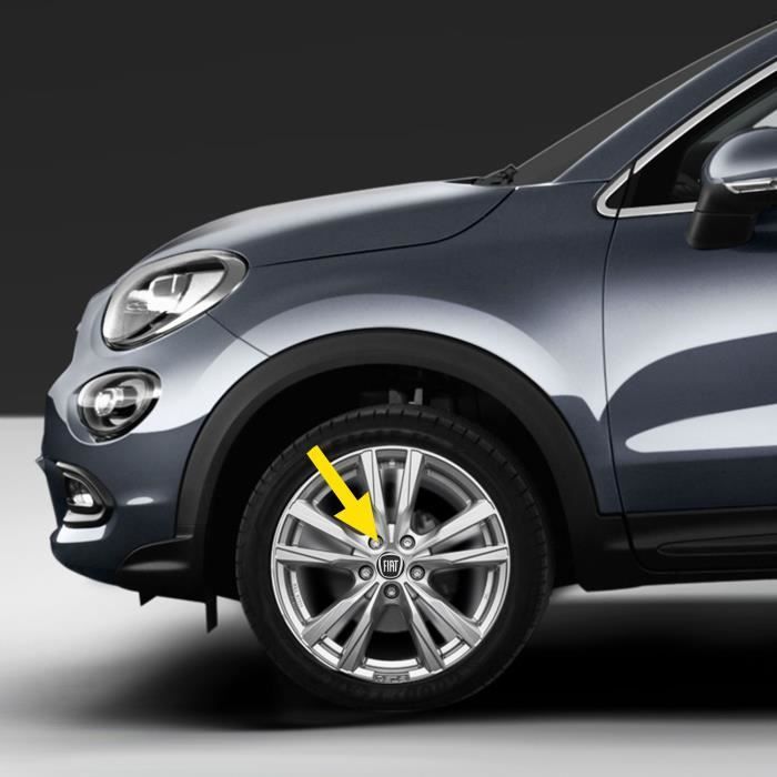 3D Stickers - Fiat - Wheel Cover - Black - 4 Pieces - Diameter 58 mm
