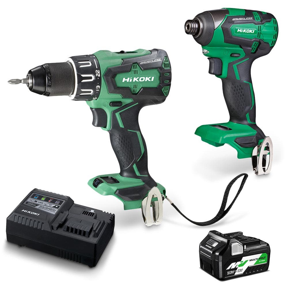 HIKOKI 18V MultiVolt Kombinationsset 2-teilig 1 x 2,5 Ah/5,0 Ah KC18DBSL(H4Z)