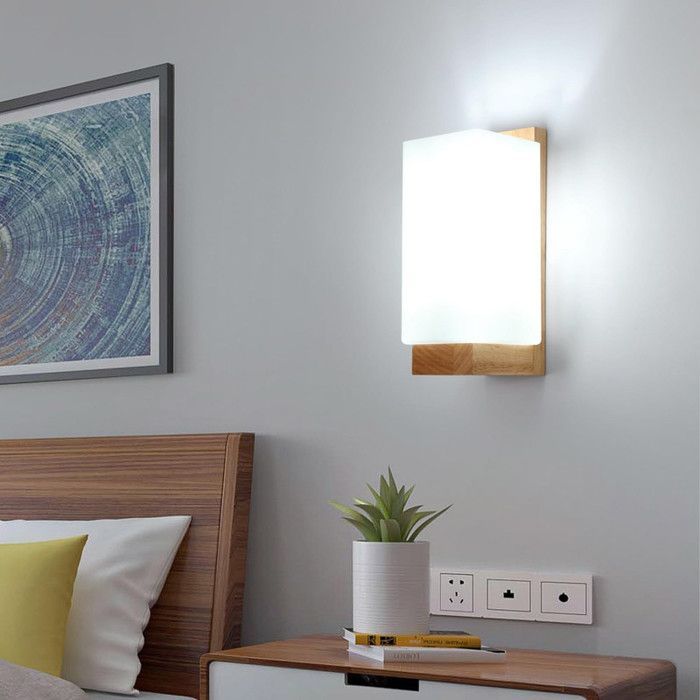DELIPOP Vintage Wandlamp - Natuurlijk Hout en Metaal - E27 Fitting Max. 60W - Ideaal voor Hal en Trappenhuis