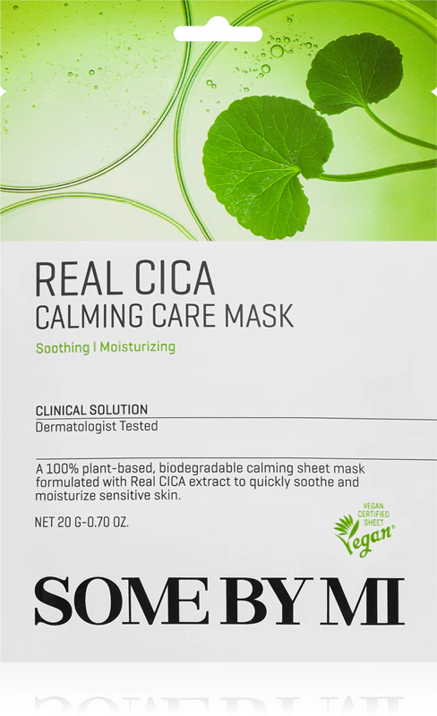 Máscara facial calmante Some By Mi Clinical Solution Cica para pele sensível.