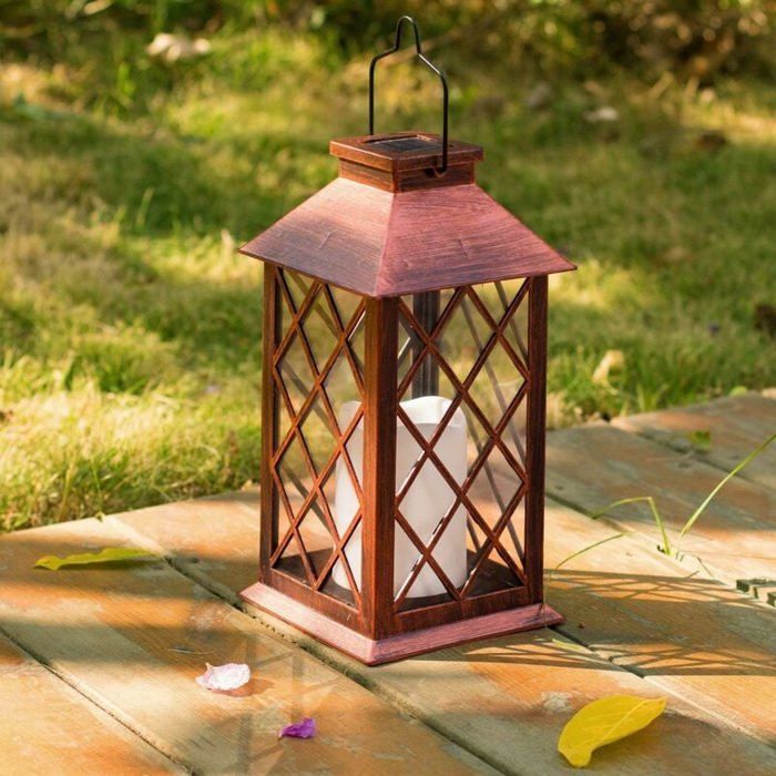 Farol solar colgante para jardín, LED parpadeante, ideal para uso en exteriores y fiestas.
