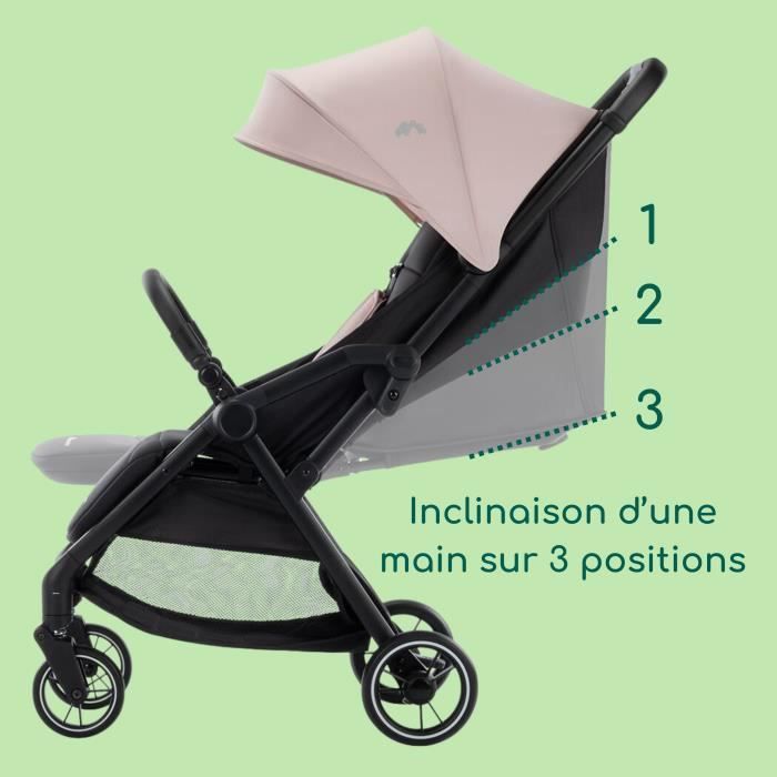 BEBECONFORT SUNLITE, Passeggino ultracompatto, comodo e leggero, dalla nascita fino a 4 anni, da 0 a 22 kg, Rosa Tinta