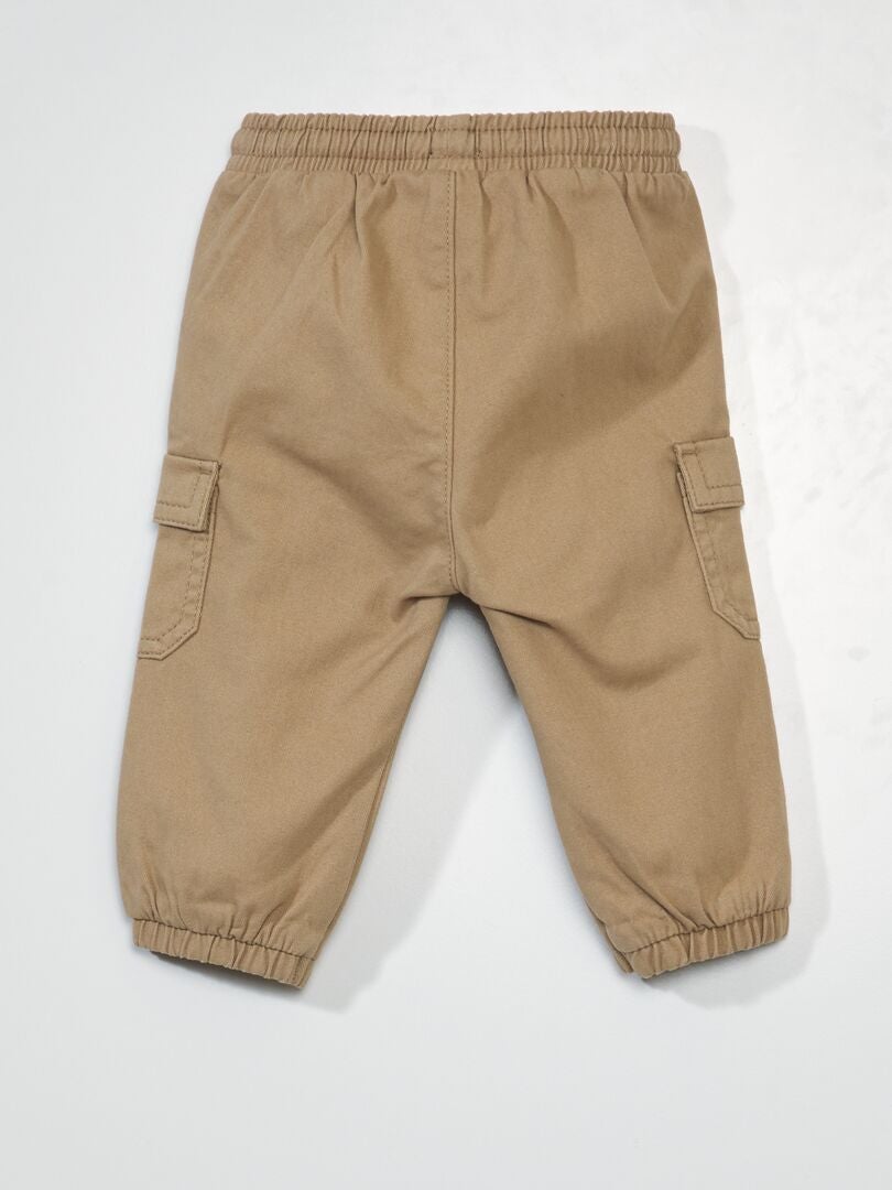 Calça de moletom de cor sólida - BEGE
