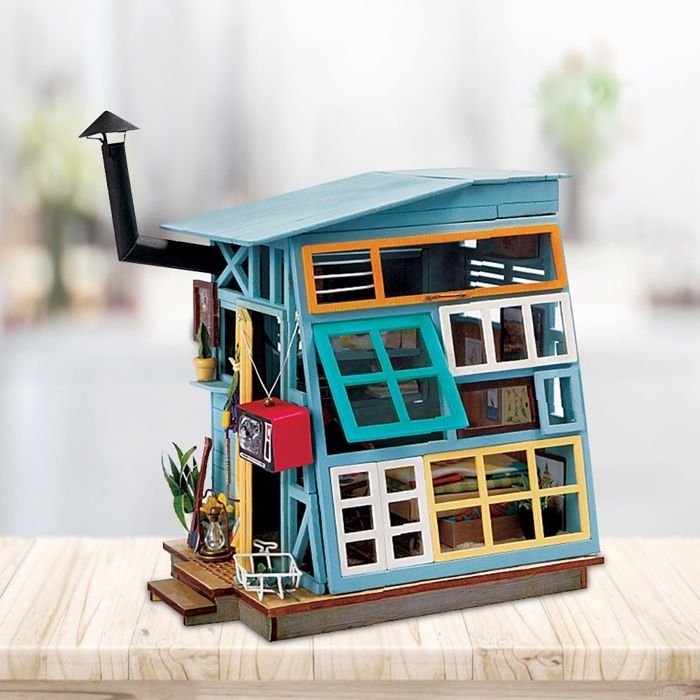 Kit de casa de muñecas en miniatura para armar, hecho a mano, perfecto para regalar.