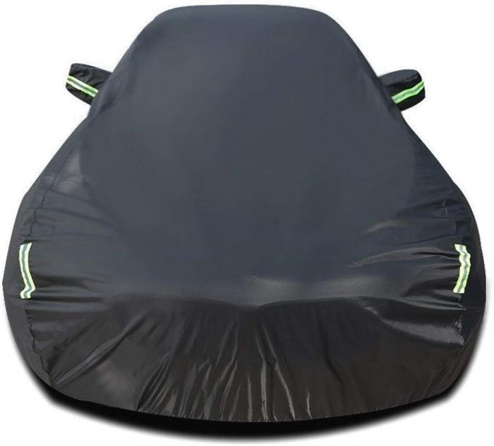 Telo copriauto per esterni - Telo copriauto in tessuto Oxford rinforzato - Nero, 440x180x160 cm - Protegge da pioggia, sole, polvere e neve
