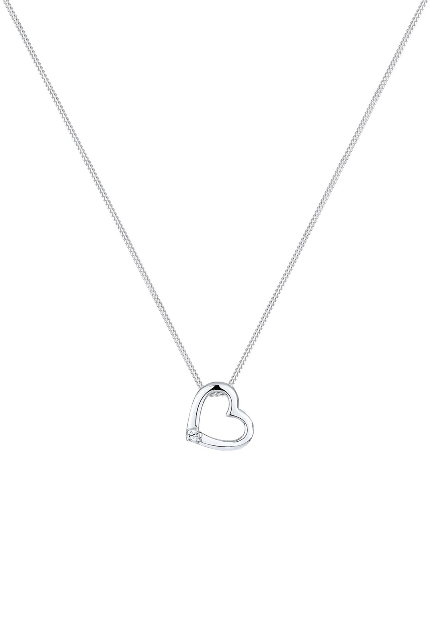 Elli Femmes Pendentif Coeur avec Cristal en Argent Sterling 925