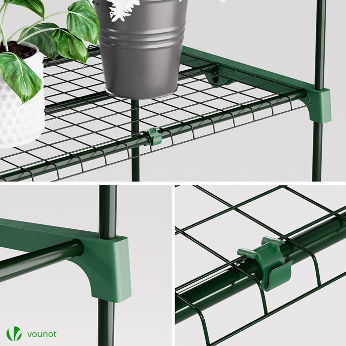 Invernadero de jardín VOUNOT® con 5 estantes - 69x49x193cm Blanco - Cubierta reforzada - Puerta enrollable con cremallera