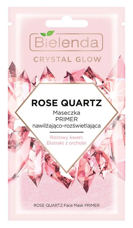 Bielenda Crystal Glow Rose Quartz Nawilżająco-rozświetlająca maseczka-primer do twarzy