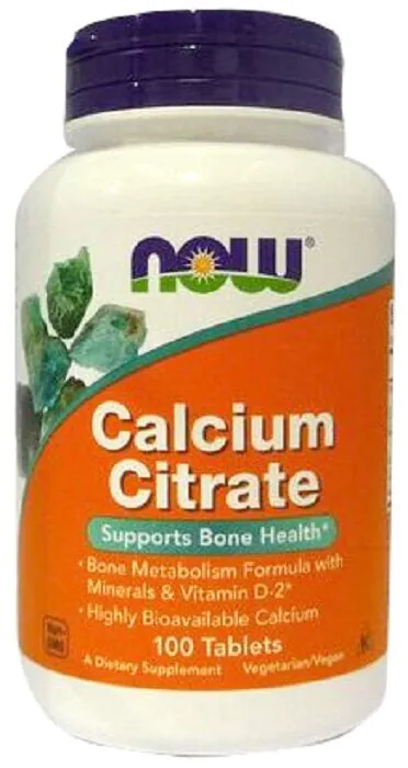 Now Foods Calcium Citrate With Minerals & Vitamin D-2, Preparat na wzmocnienie kości, Tabletki