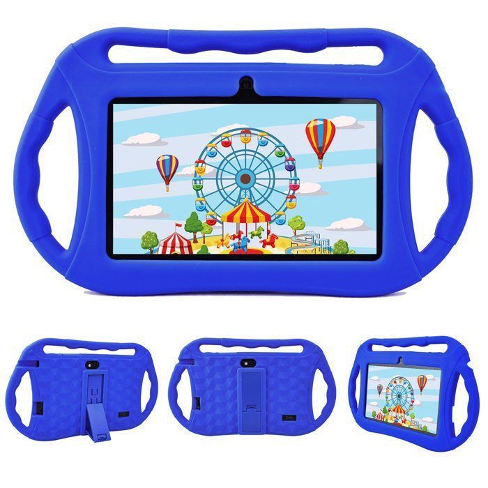Tablet infantil Veidoo de 7 polegadas, tablet Android, 2 GB + 32 GB, tela sensível ao toque HD de 1024 x 600, tablet educacional com Wi-Fi - Azul escuro