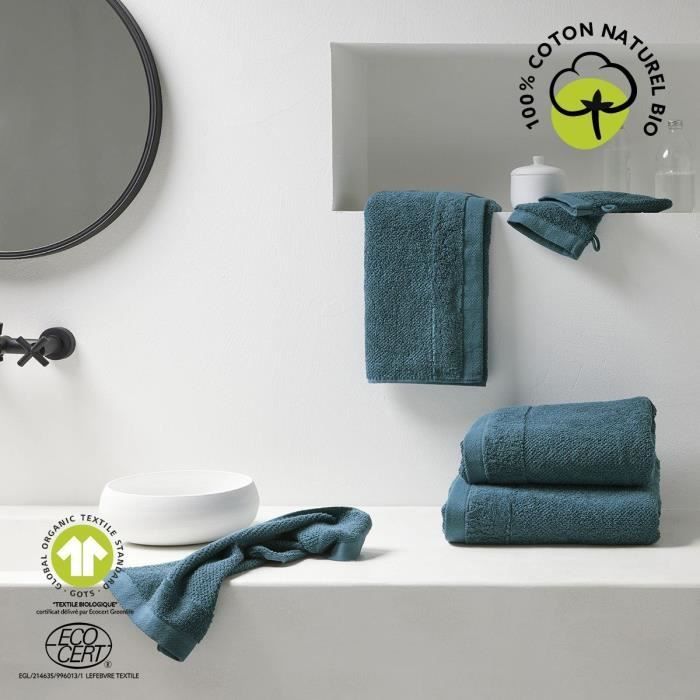Toalla de baño maxi - HOY - 90 x 150 cm - Algodón - Pavo real orgánico