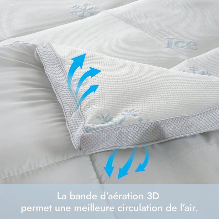 Summer mattress topper - Ice Cool - 90 x 190 cm - 100% microfiber - 4 cm thick - Balanced support