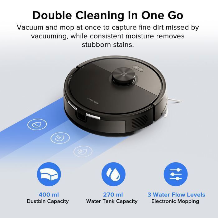 Roborock Q7 L5 Robot Vacuum Cleaner, 8000 Pa, Dual Anti-Tangle, Smart No-Go Zone, Multi-Level Mapping