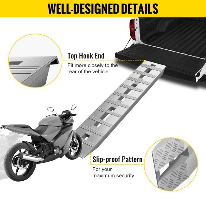 Rampa di carico - VEVOR - Alluminio - Portata 2722 kg - Moto, trattore, ATV, camion, tosaerba - 152 x 30,5 cm