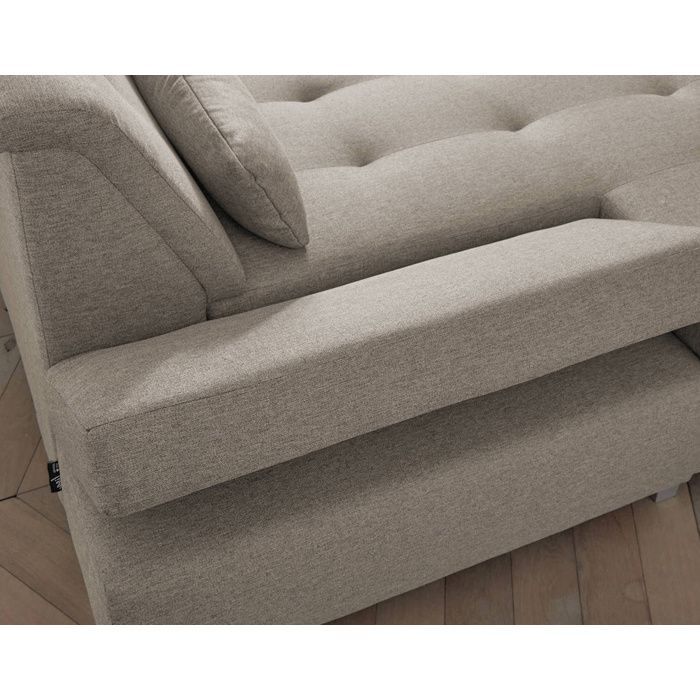 Vermont - Sofá panorámico de esquina derecha - 7 plazas - XXL - Beige