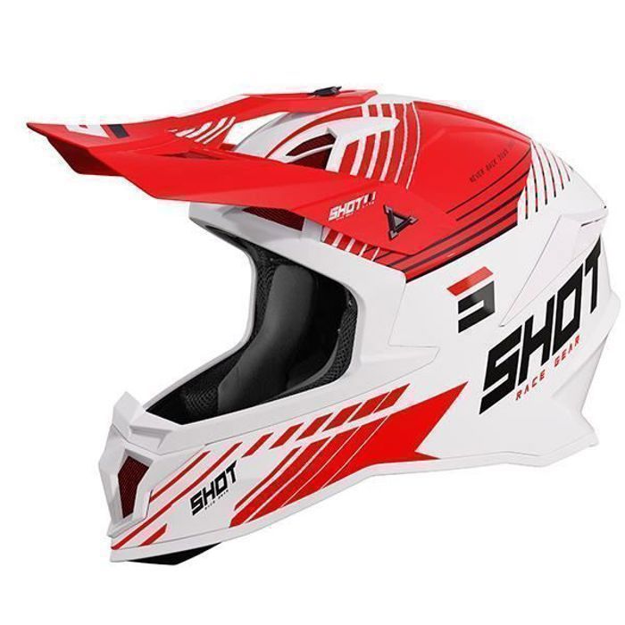 Casco Shot Lite Fury bianco rosso lucido