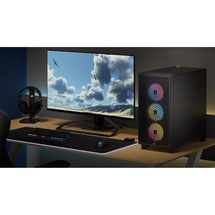 Case per PC - CORSAIR - 3000D RGB AIRFLOW - ATX Mid-Tower - 3 ventole AR120 RGB - Nero