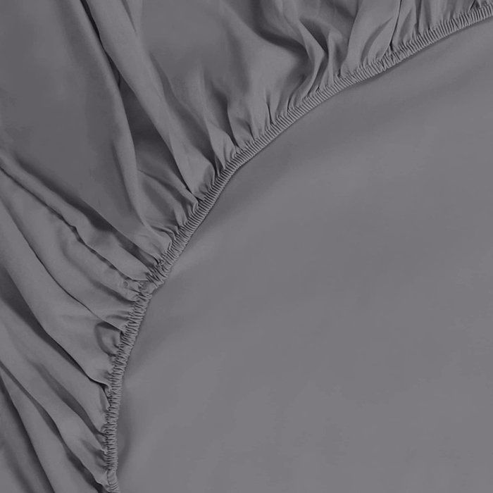 Ropa de cama - Sábana bajera ajustable gris oscuro - Sábana bajera ajustable - Sábana bajera ajustable de 180 x 200 cm - Sábana bajera ajustable de fibra sintética - Sábana bajera ajustable de 30 mm de grosor