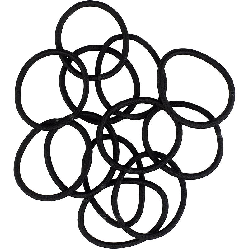Essentii haarbanden, 12 stuks, zwart