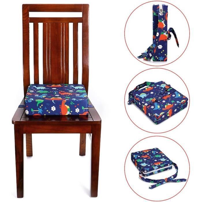 Child's Booster Seat Cushion - Portable - Blue + Dinosaur