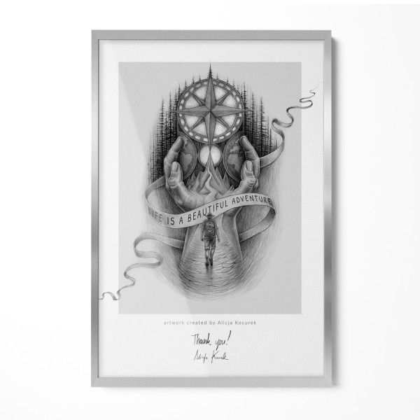 Stylowa ramka w kolorze srebrnym 20x30 cm - Oprawa dekoracyjna