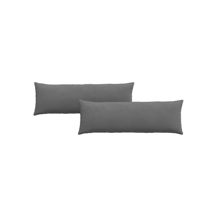 Coussins de canapé en tissu - vidaXL - Gris foncé - 120x40x20 cm - Housses amovibles - Rembourrage polyester - Lot de 2