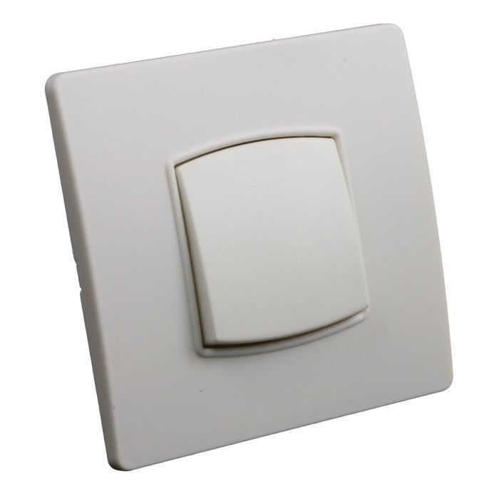 Interruptor ZENITECH con pulsador, montaje con tornillo y garra, Diwone - Blanco