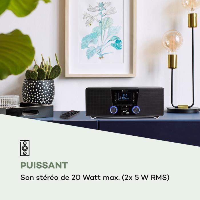 Sistema HiFi - AUNA - Stockton - DAB+ FM - Lettore CD - Bluetooth - Nero