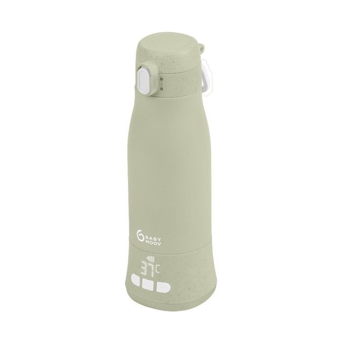 Babymoov Chauffe-biberons nomade Moov&Feed - Capacité 340ml - Température réglable - Maintien chaud, Vert Sauge