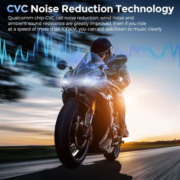 Kit de intercomunicador Bluetooth para capacete de motocicleta GEARELEC com rádio, à prova d'água IPX65, conexão dupla para celular.