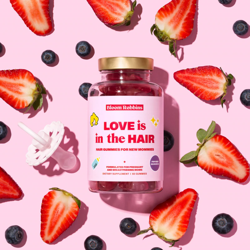 Bloom Robbins LOVE is in the HAIR - Gomas capilares para novas mamães - suplemento alimentar em gomas para o cabelo