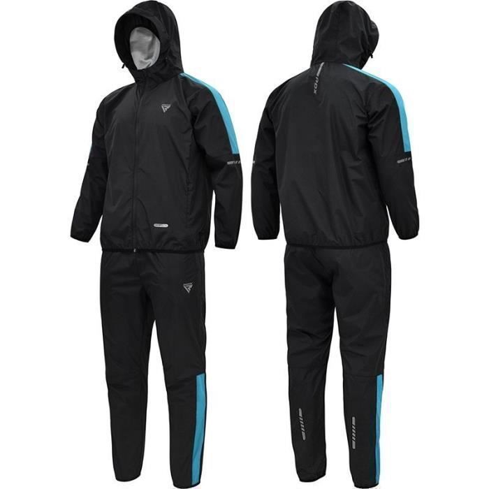 Survêtement de sudation RDX Sauna H1 - bleu ciel - XS - Fitness - Homme - Manches longues - Respirant