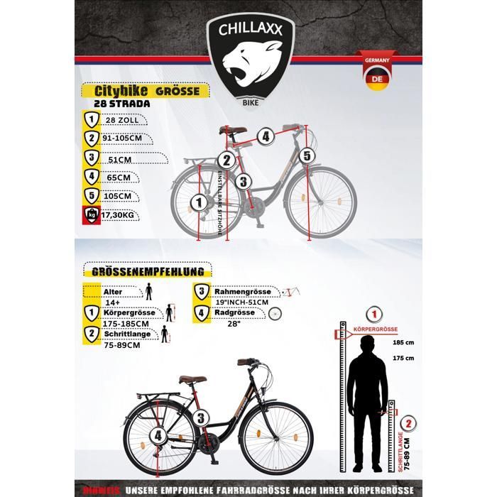 Chillaxx Strada Premium City Bike - 28 inch, Beige with V-brake