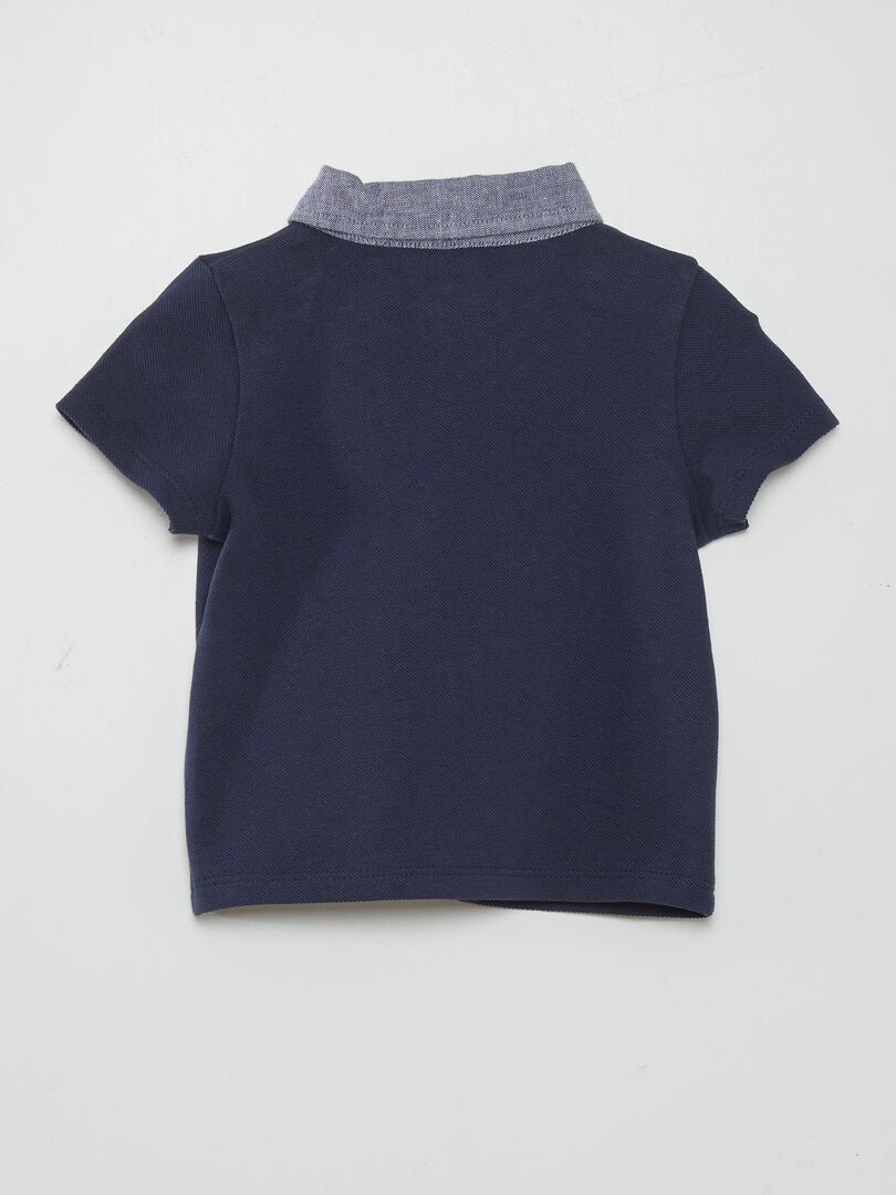 Effen poloshirt - ZWART