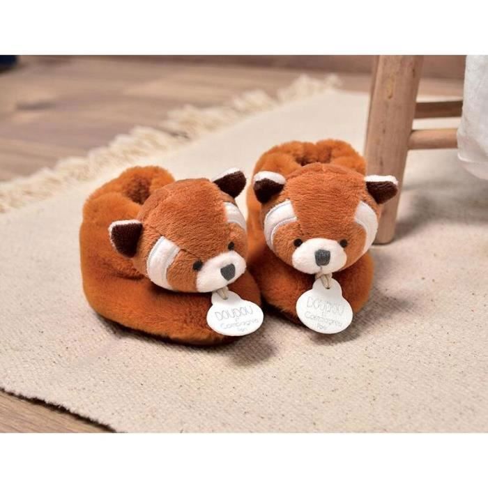 Chaussons bébé - Doudou & compagnie - Panda Roux - Orange - 0/6 mois - Partenariat UNICEF
