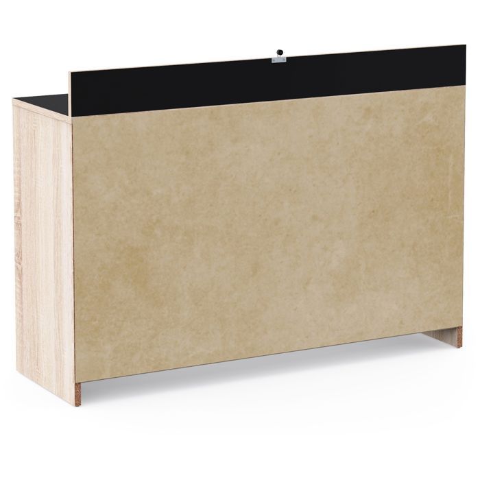 Kitchen sideboard - Raw oak and black finish - Contemporary - 1 door - MIKE - W 123 cm