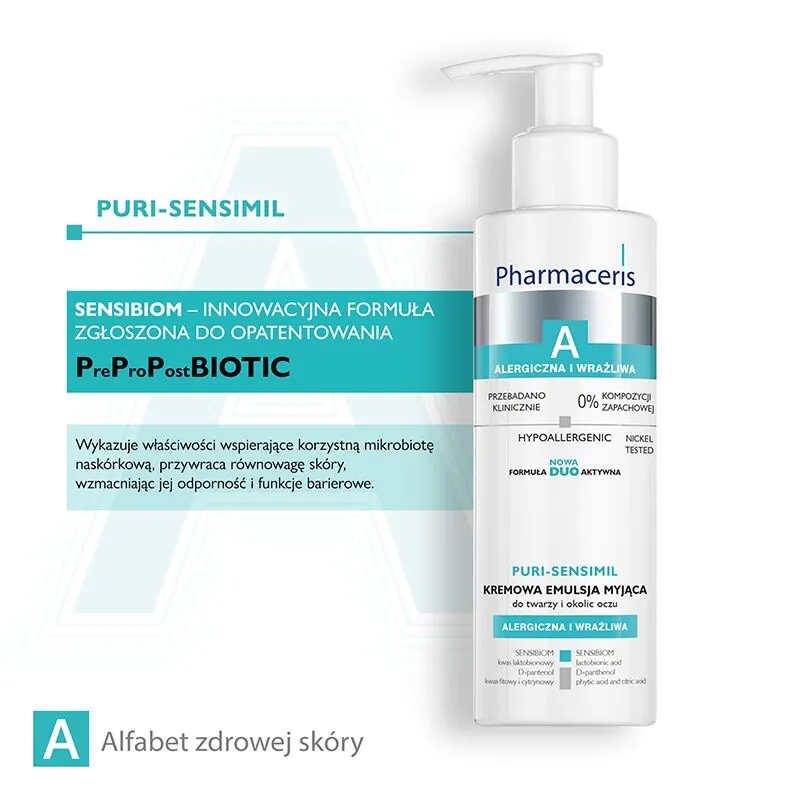 Pharmaceris A Puri-Sensimil Kremowa emulsja myjąca do twarzy i okolic oczu