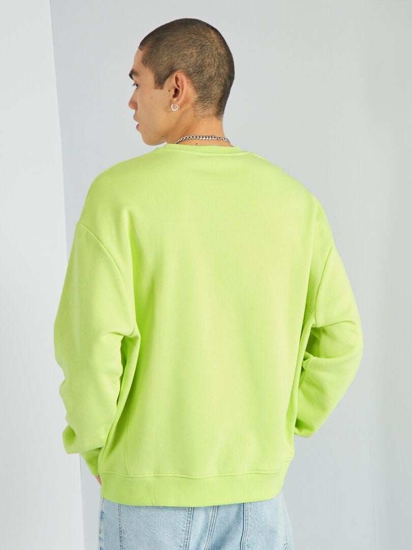 Moletom de lã polar de cor sólida - VERDE