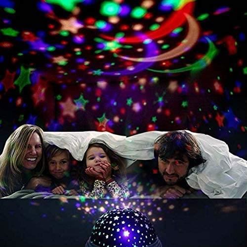Lámpara de noche infantil con proyección de estrellas y rotación de 360°