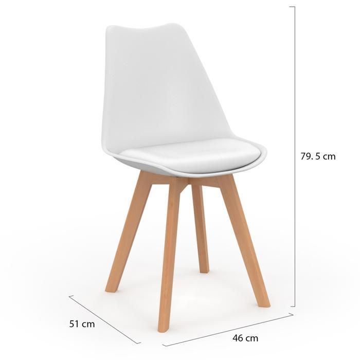 IDMARKET Lot de 6 chaises de salle à manger SARA scandinaves blanc