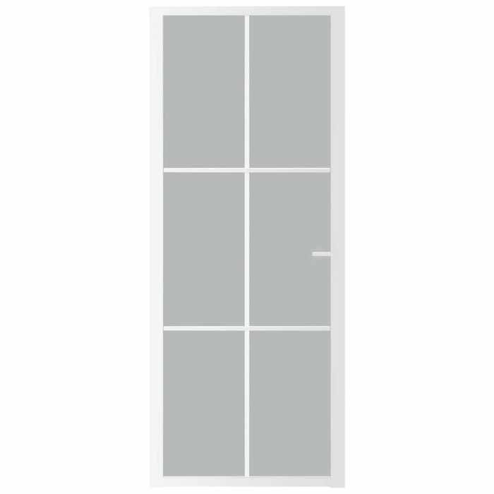 Interior Door - Entrance Doors 83x201.5 cm White Frosted Glass and Aluminum 554322